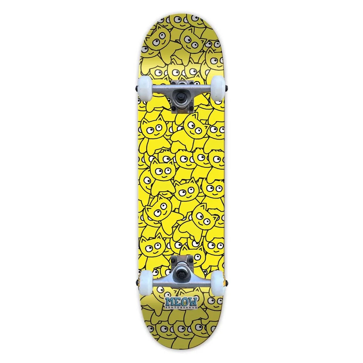 Meow Sticker Pile CMYK Yellow 6.75" Skateboard Complete