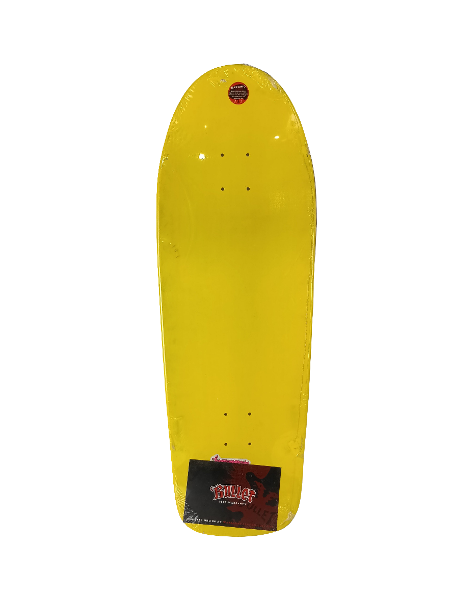 Bullet The Bullet OG Graphic Yellow/Black 10.25" Vintage NOS Shaped Skateboard Deck
