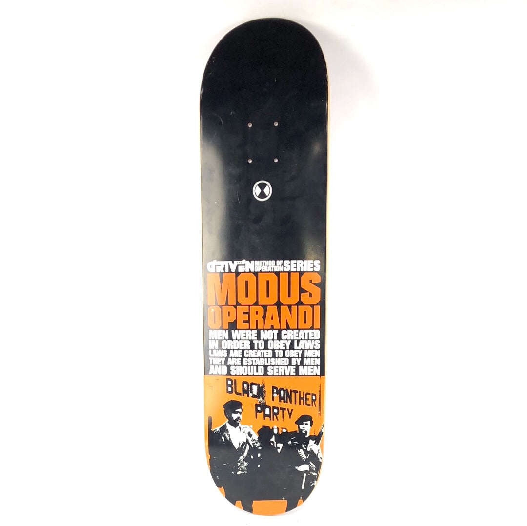 Driven Modus Operandi Black Panther Party Black/Orange 8'' Skateboard Deck