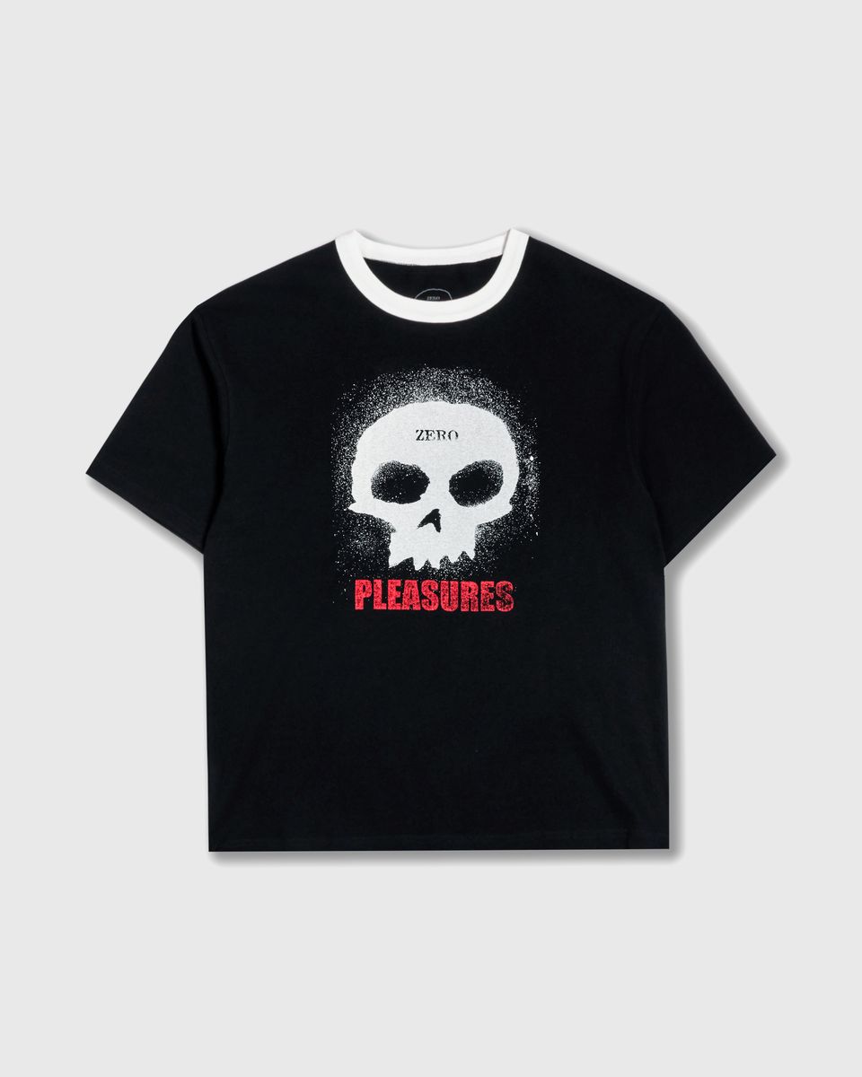 Pleasures X Zero Single Skull Heavyweight Black S/s Shirt