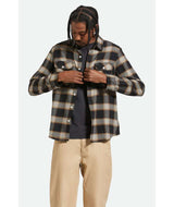 Brixton Bowery Black Cream L/s Flannel Shirt
