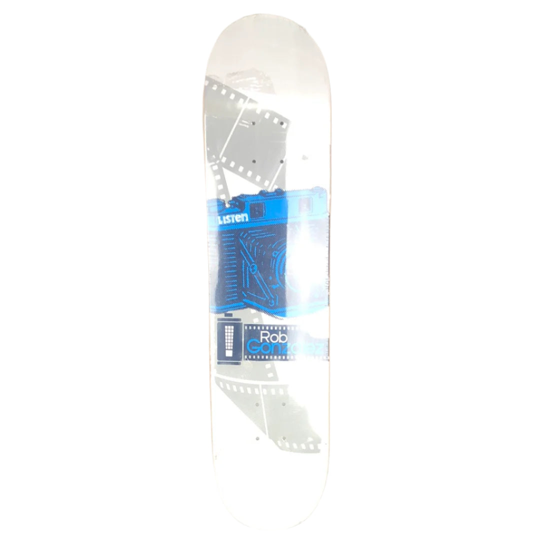 Listen Rob Gonzalez Camera Blue/White 7.25" Vintage NOS Deck