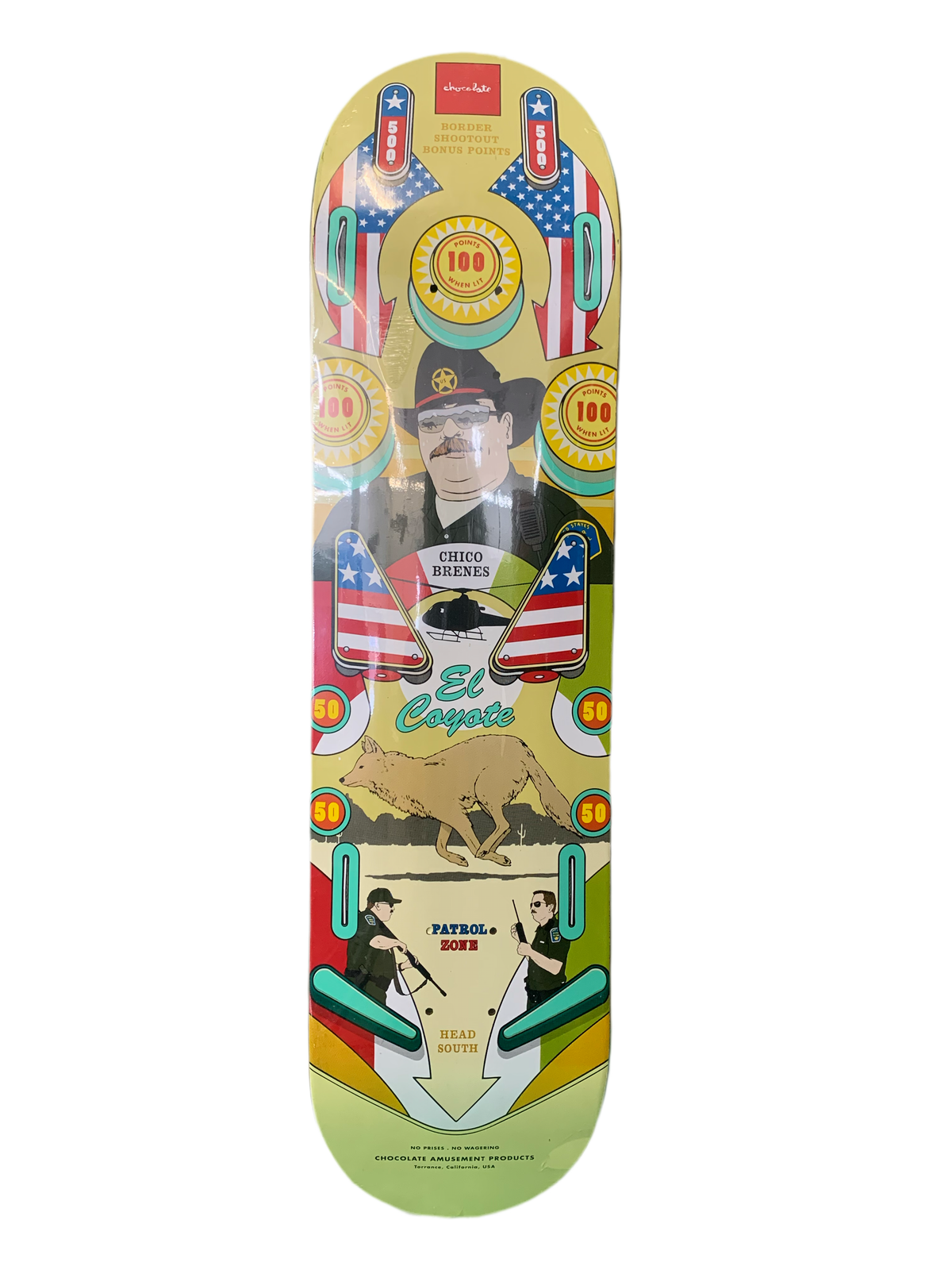 Chocolate Chico Brenes El Coyote Pinball Series 8" Classic Skateboard Deck