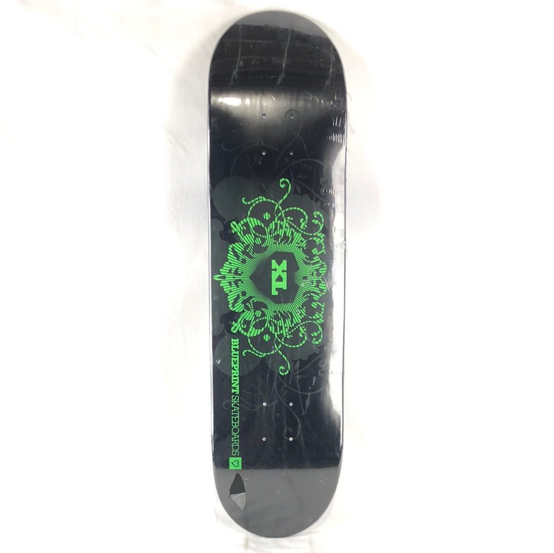 Blueprint Skateboards XL Heart Black/Green Size 8.25 Skateboard Deck