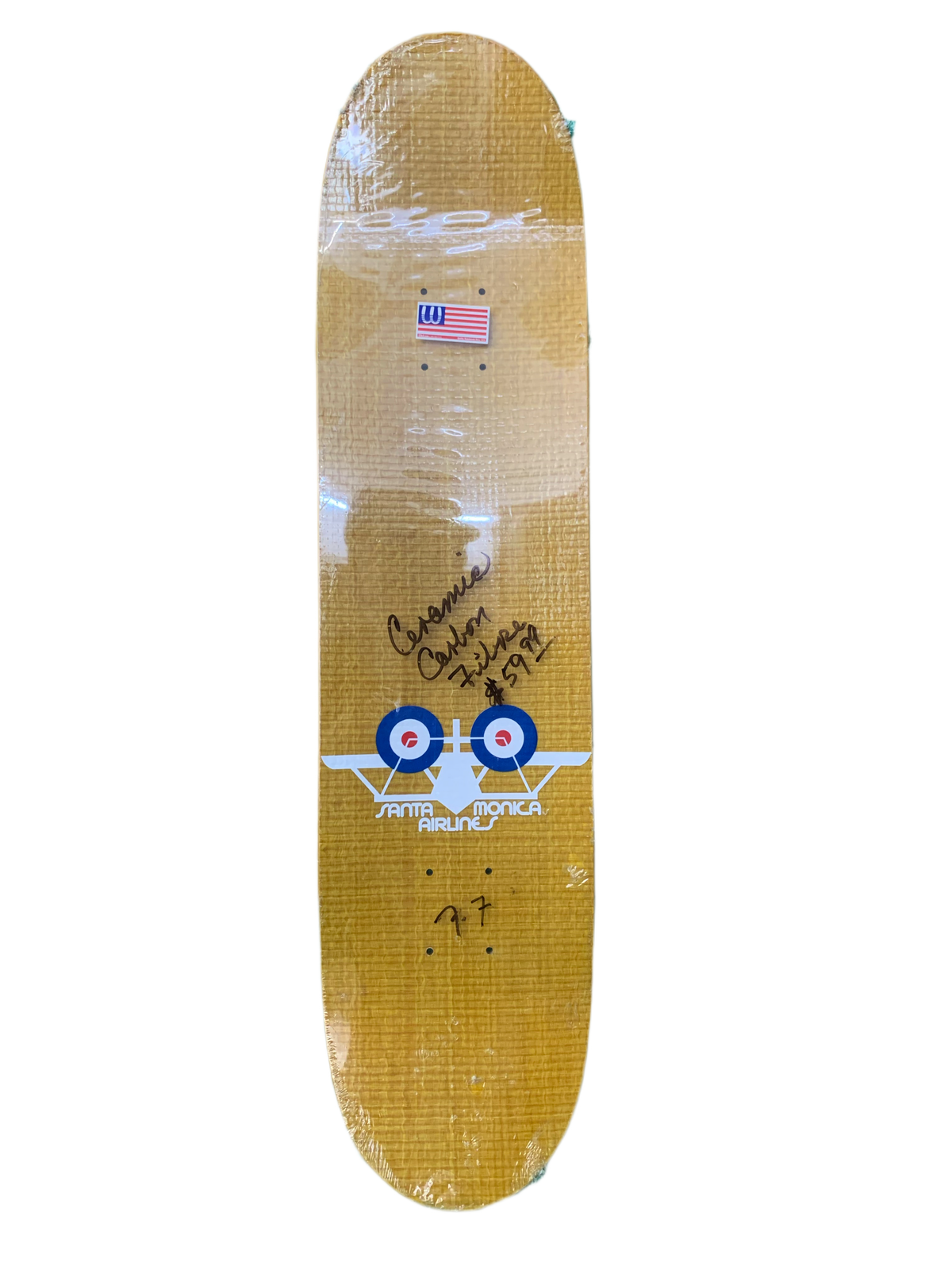 Santa Monica Airlines XOX Ceramic Carbon Fiber 7.7" Classic Skateboard Deck