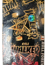 Real X Thrasher Magazine Kyle Walker Signed Skater Of The Year Party Goat Black Multi Size 8.25" Vintage NOS Deck