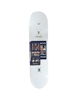 Girl x Beastie Boys Spike Jonze Beards #5 White Multi Size 8.0" Vintage NOS Deck
