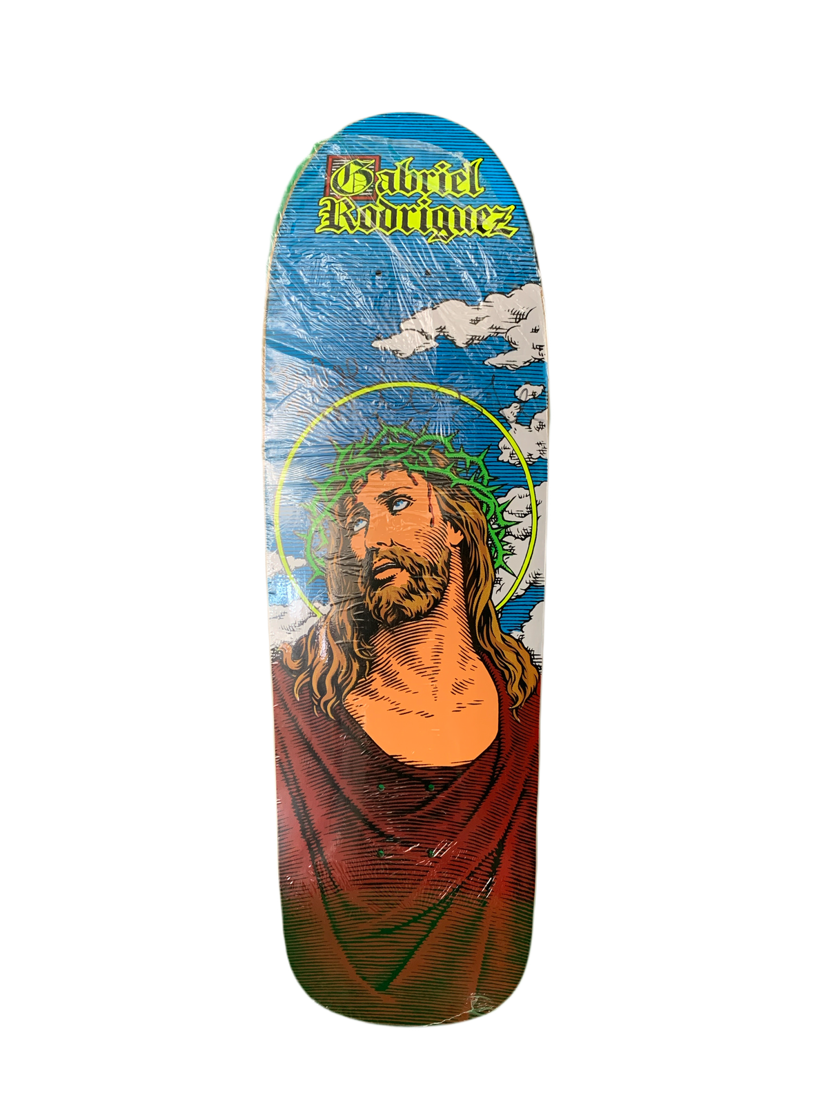 Cliche x 101 Gabriel Rodriguez Jesus Signed Hand Screened 9.8” Classic Skateboard Deck
