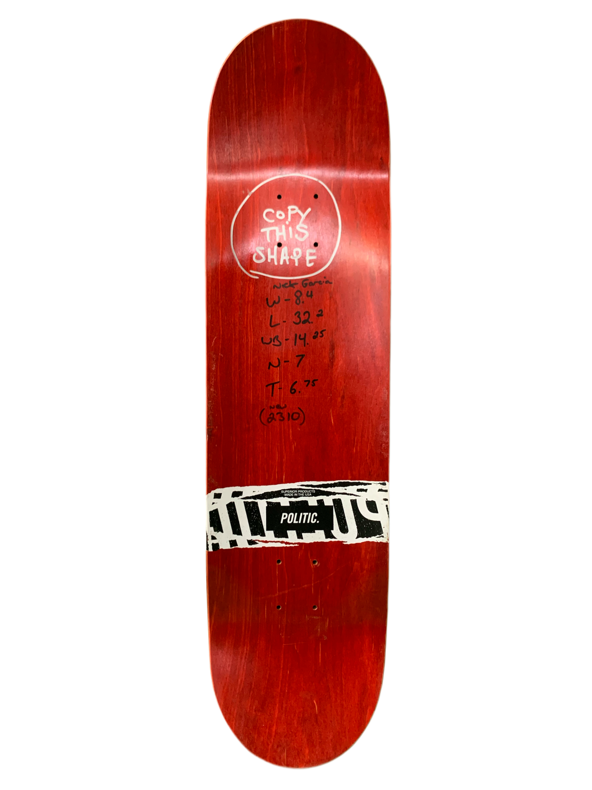Politic Heavy D Tribute 8.4" Classic Skateboard Deck