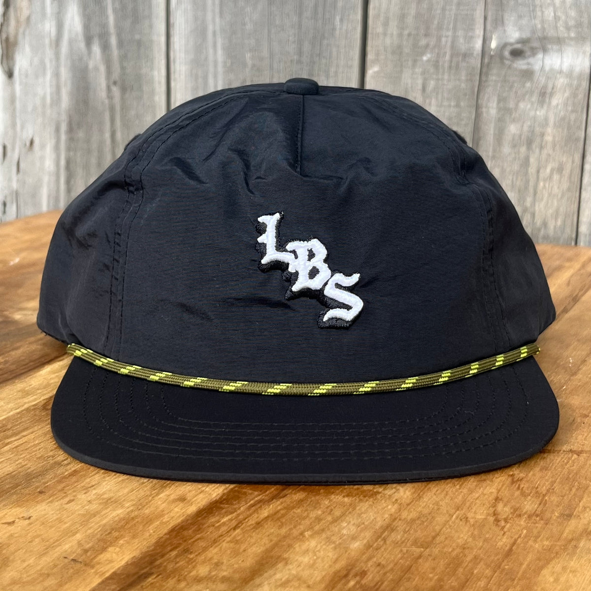 Long Beach Skate LBS Long Side Nylon Rope Black Olive Snapback Hat