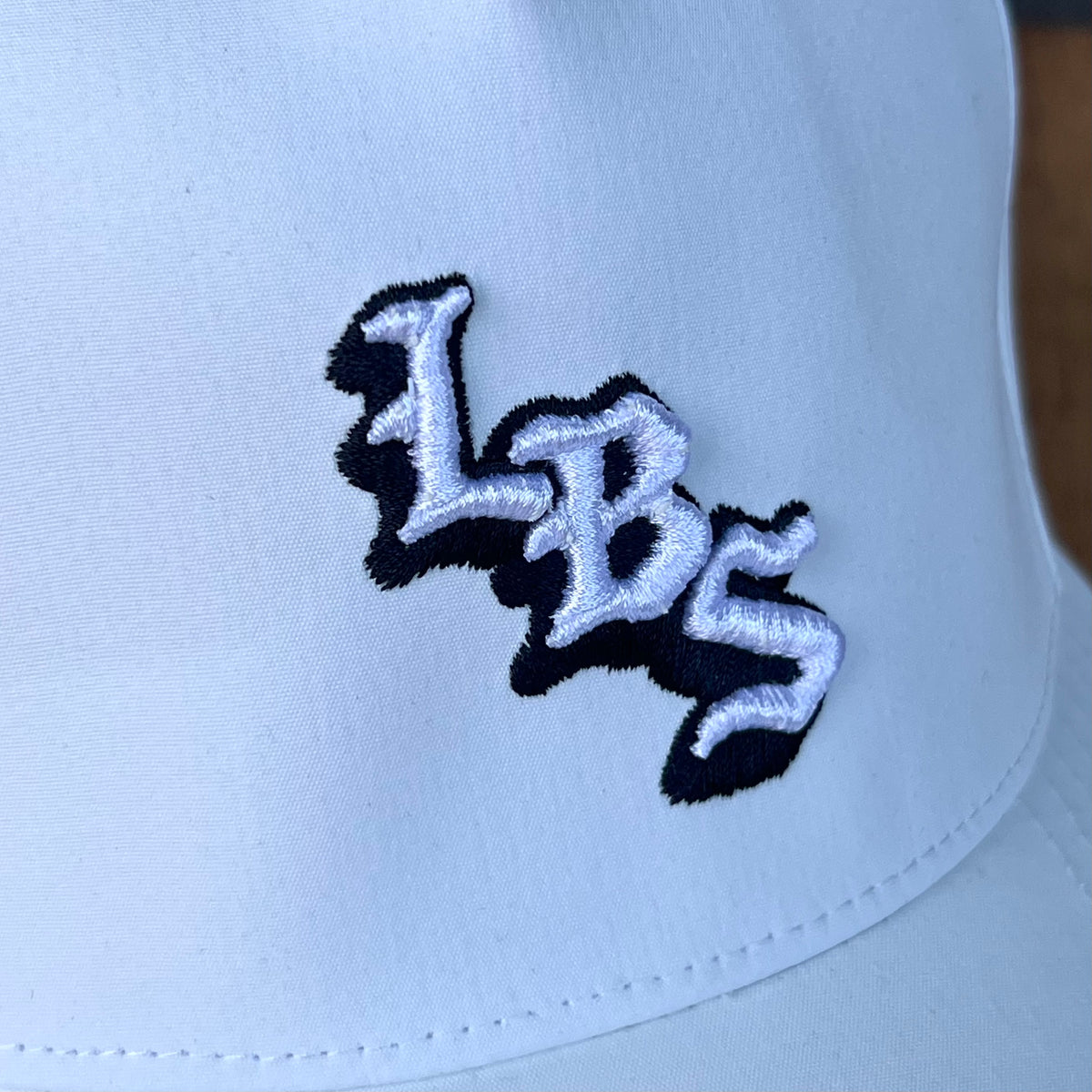 Long Beach Skate LBS Long Side Performance Water Repellent Extra Large White Snapback Hat