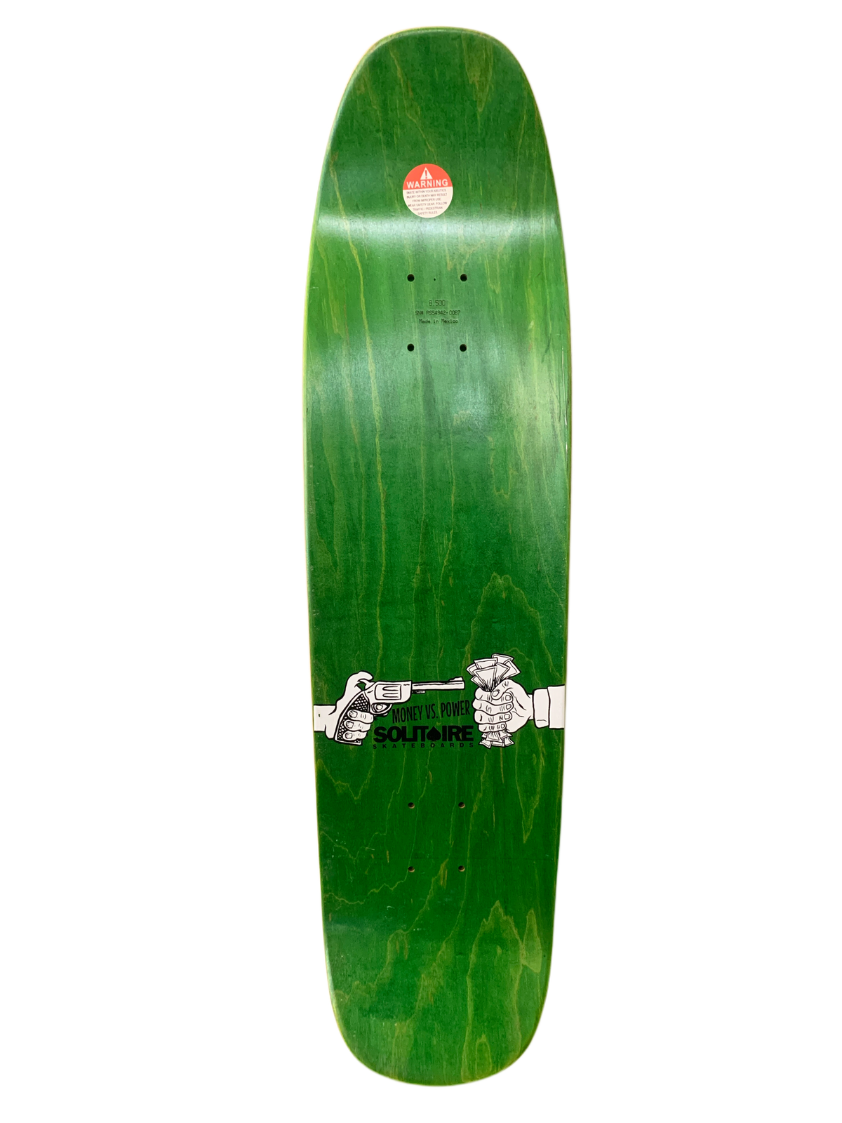 Solitaire Skateboards Money vs Power 8.5" Classic Skateboard Deck