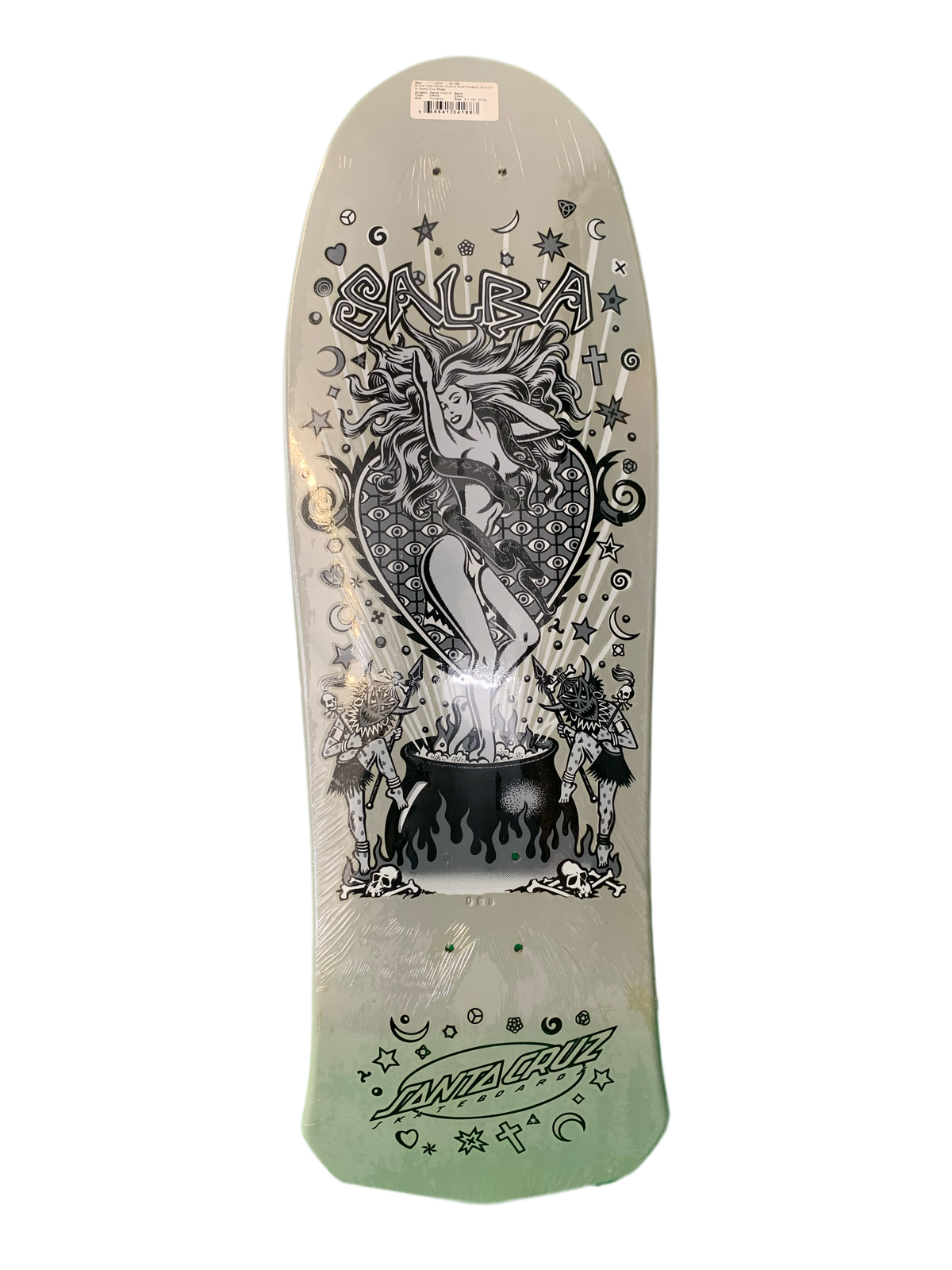 Santa Cruz Salba Witch Doctor Dust to Dust Black/Grey 9.5" 2007 Reissue Classic Skateboard Deck