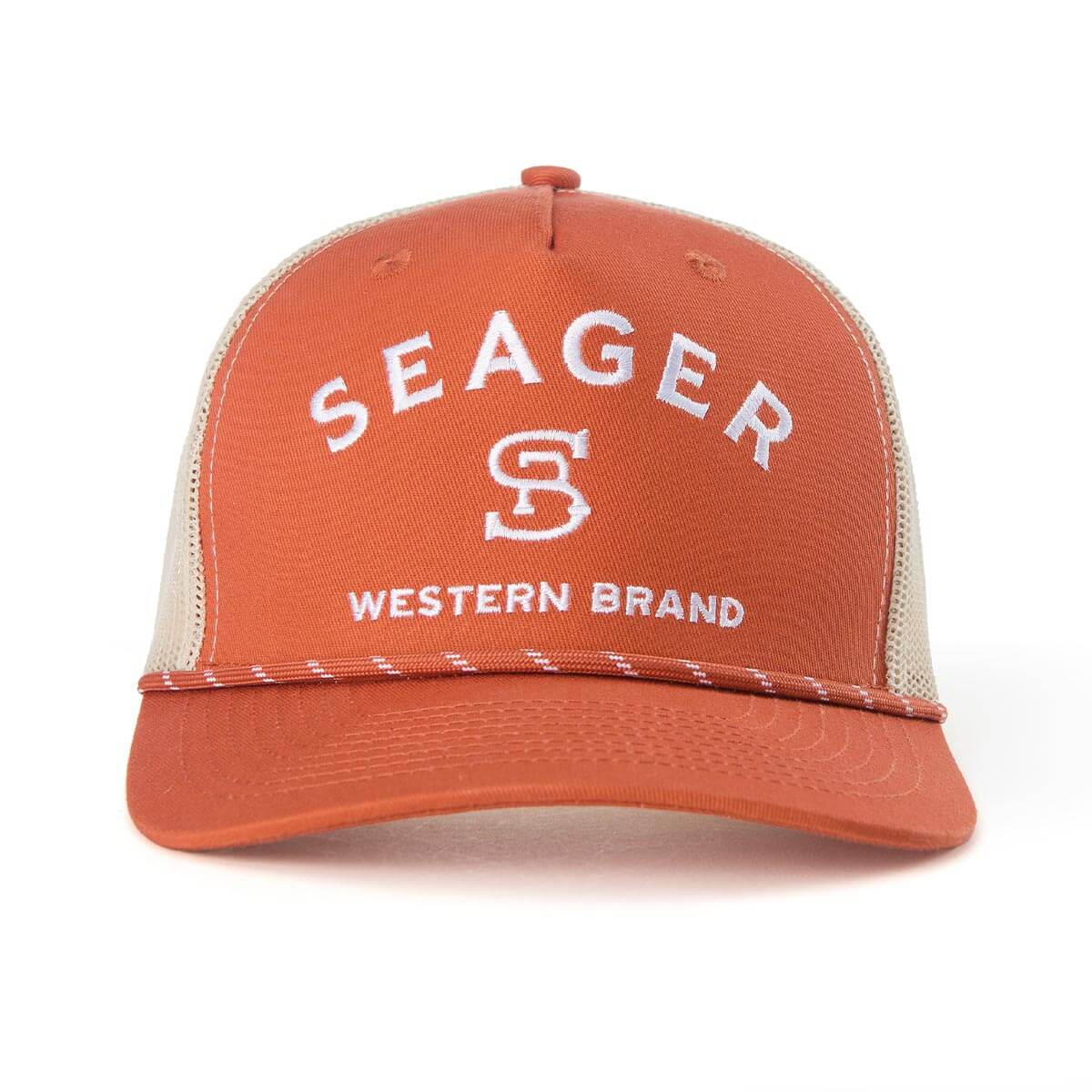 Seager Branded Orange Trucker Snapback Hat
