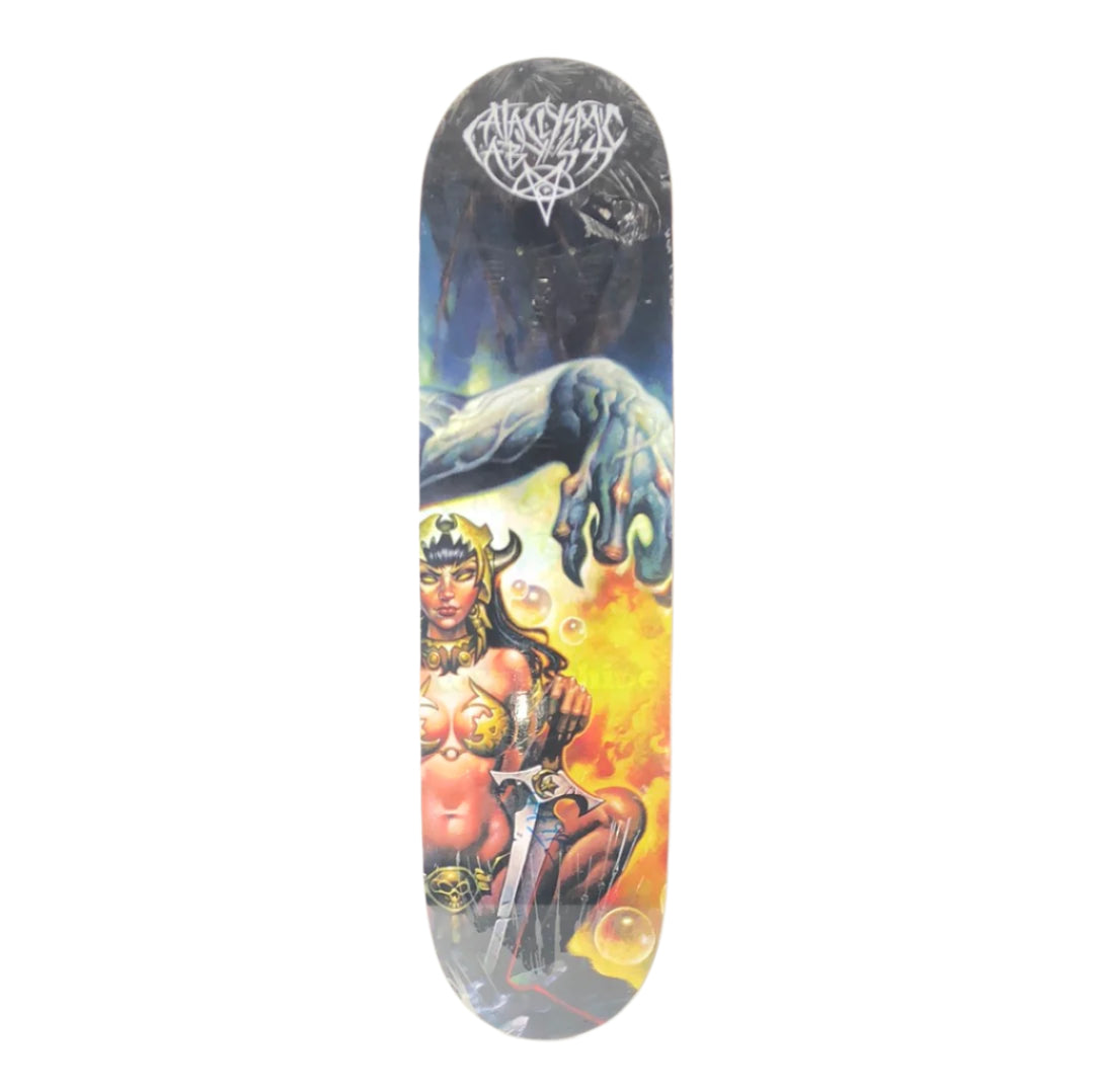 Foundation Cataclysmic Series Queen 2/2 Black Multi Color Size 8.25" Vintage NOS Deck