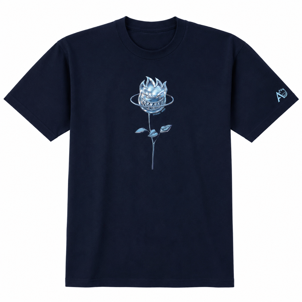 Spitfire x April Chrome Rose Bighead Navy Short Sleeve Shirt