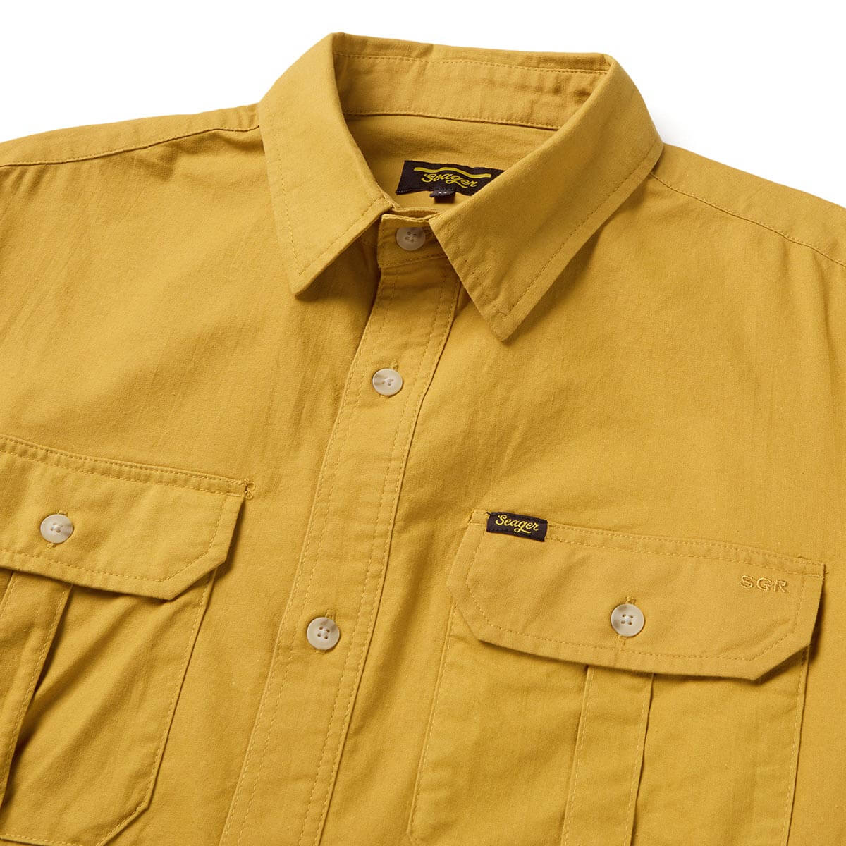Seager Chief Overshirt Washed Amber Gold Button Up L/s Shirt