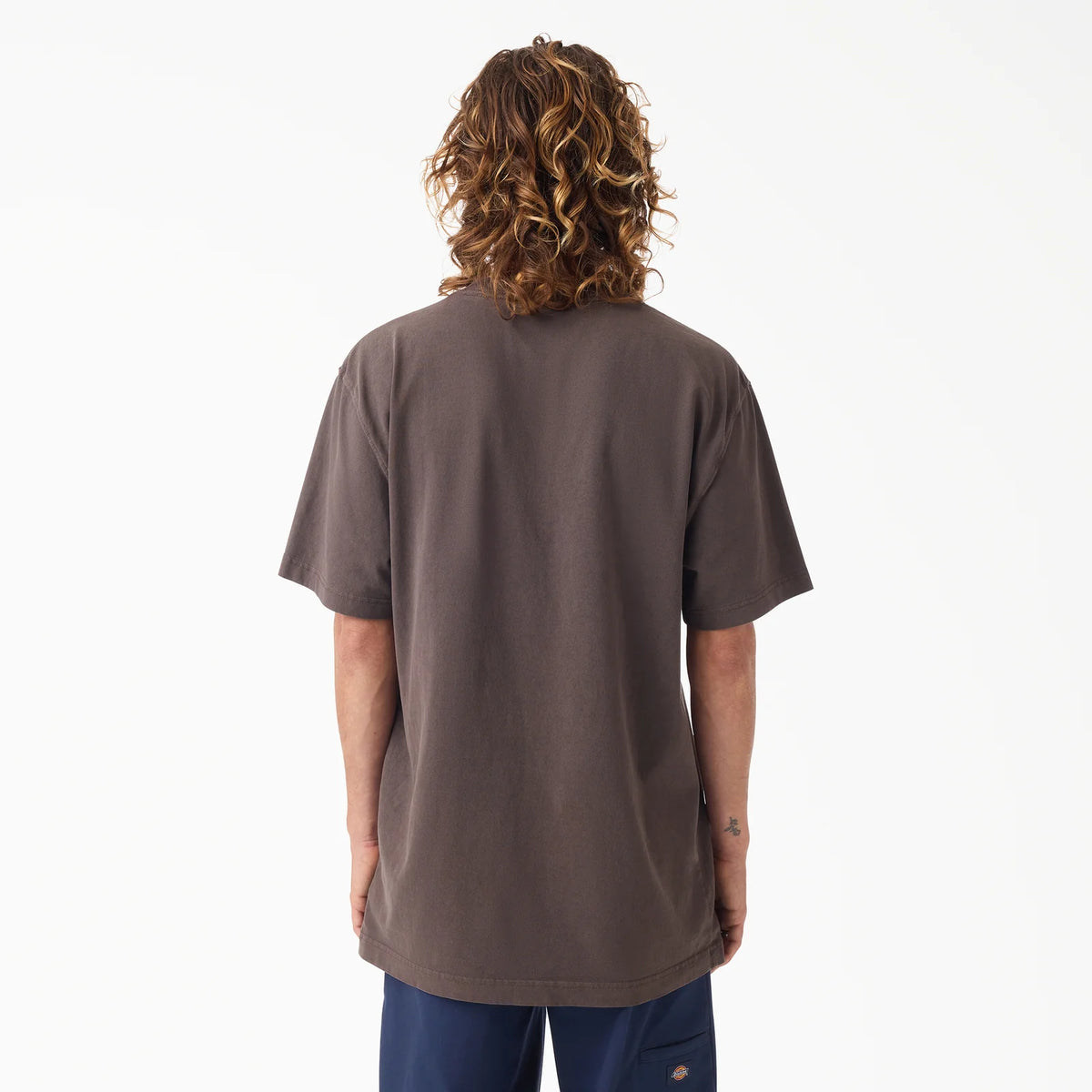 Dickies Worn In Dark Brown Heavyweight Pocket T-Shirt