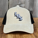 Long Beach Skate LBS Long Side Corduroy Trucker Beige Black Snapback Hat