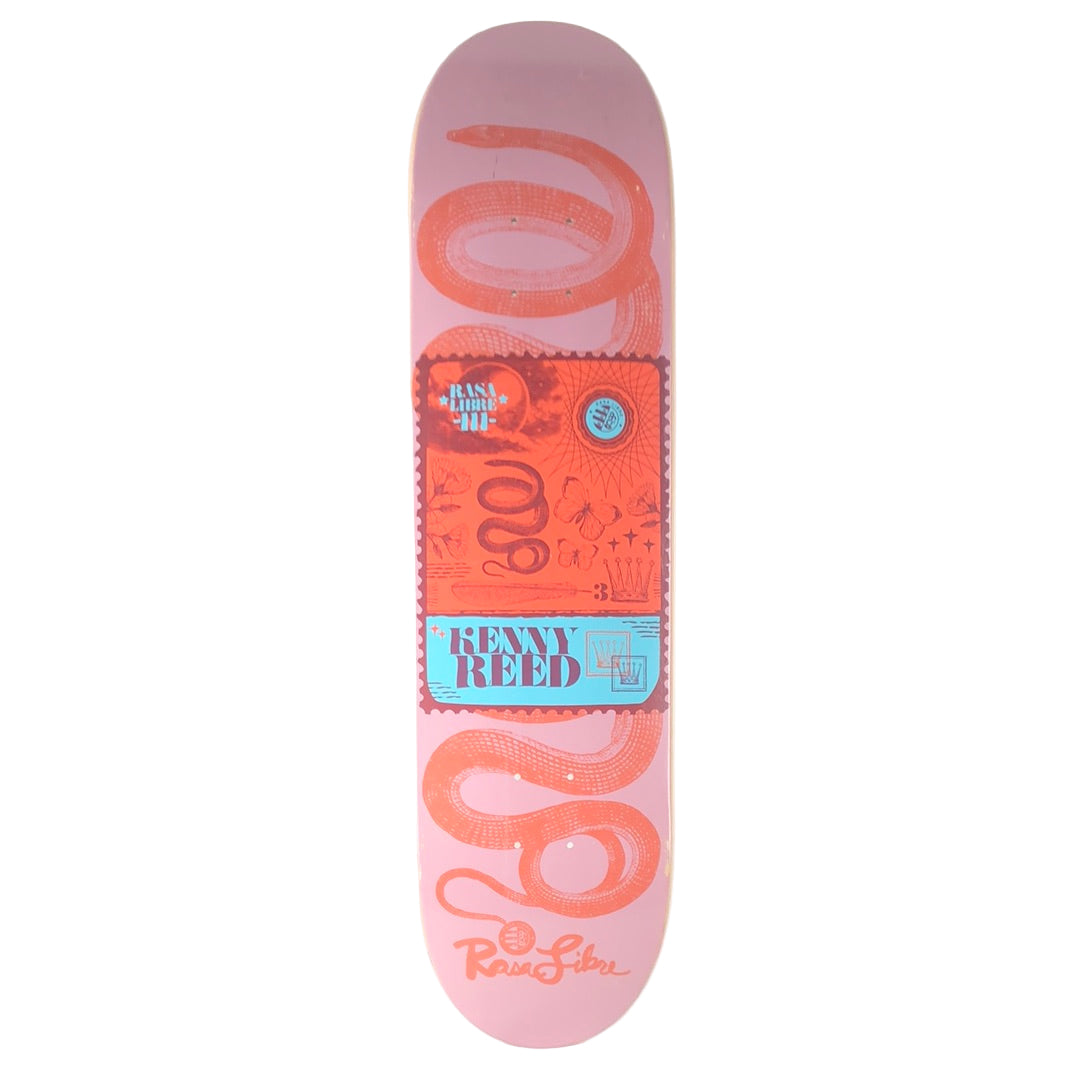 Rasa Libre Original Kenny Reed Snake Graphic Pink/Blue Size 8.0" Vintage NOS Deck