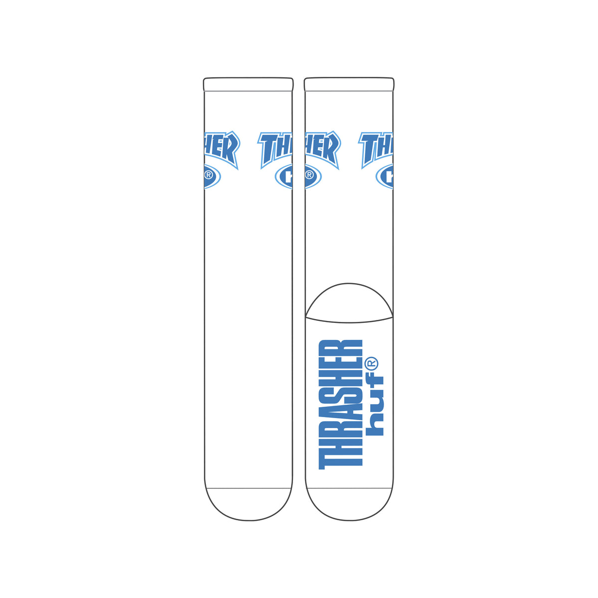 Huf X Thrasher Logo White Socks