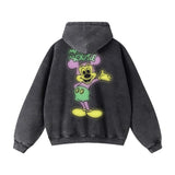 Huf X Mickey Spray Relaxed Fit Black Zip Up Hooded Sweatshirt