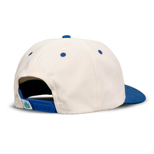 Sendero Not Catching White Blue 5-Panel Structured Snapback Hat