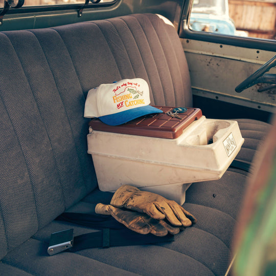 Sendero Not Catching White Blue 5-Panel Structured Snapback Hat