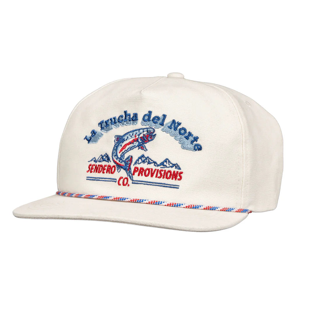 Sendero Del Norte White Snapback Hat