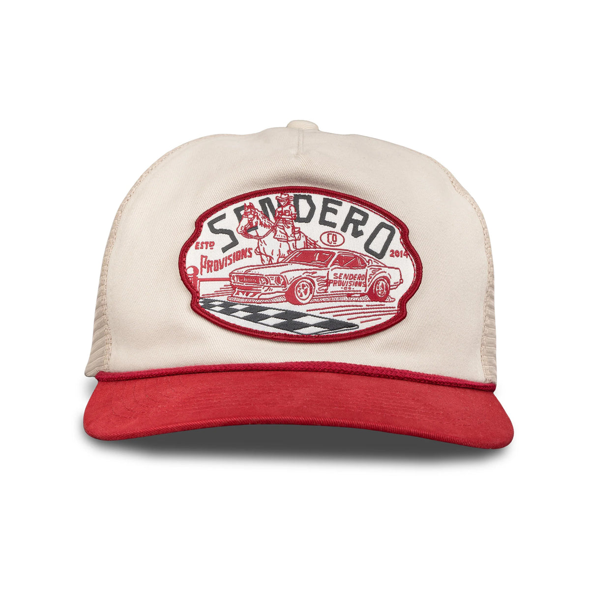 Sendero Giddy Up Cream Red Snapback Hat