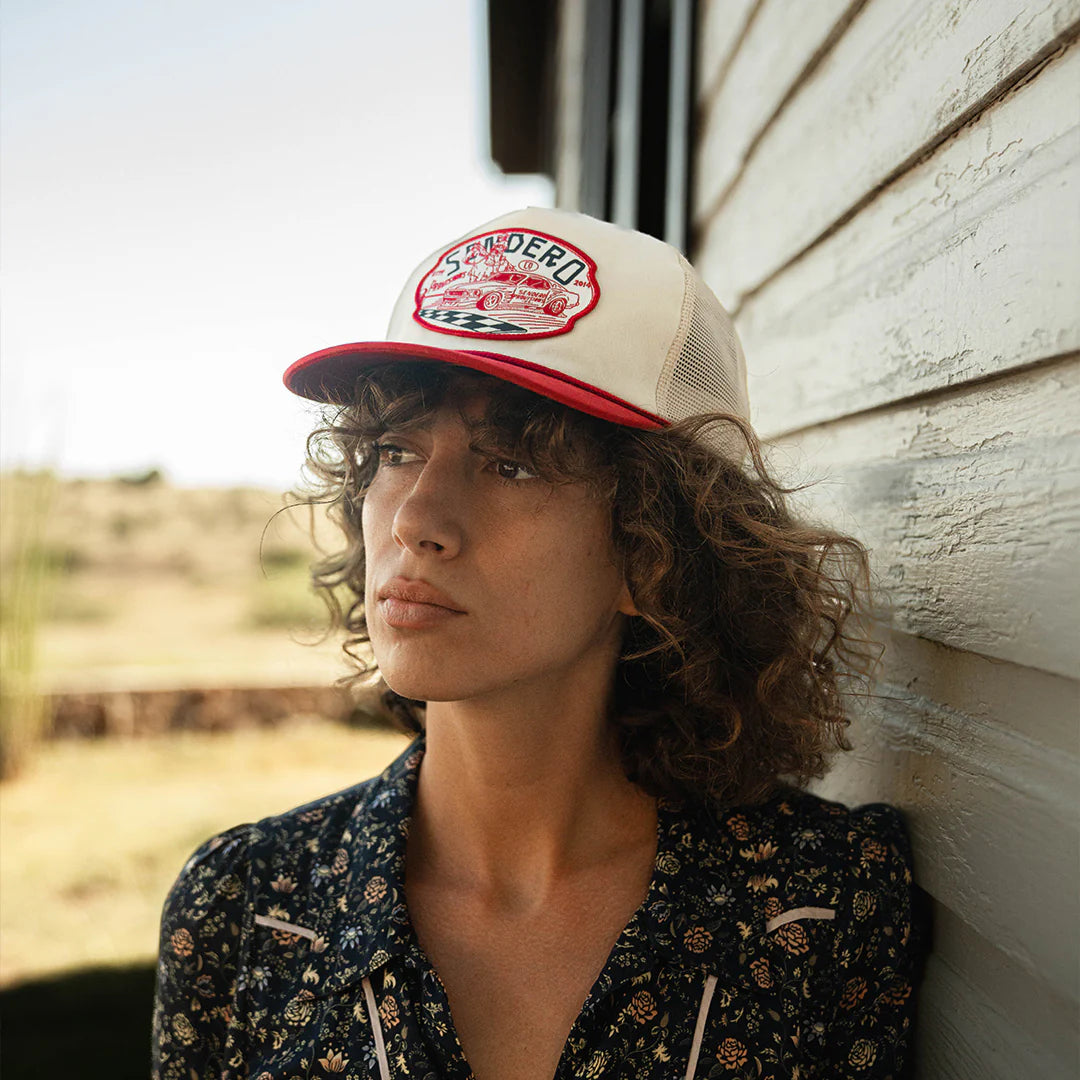Sendero Giddy Up Cream Red Snapback Hat