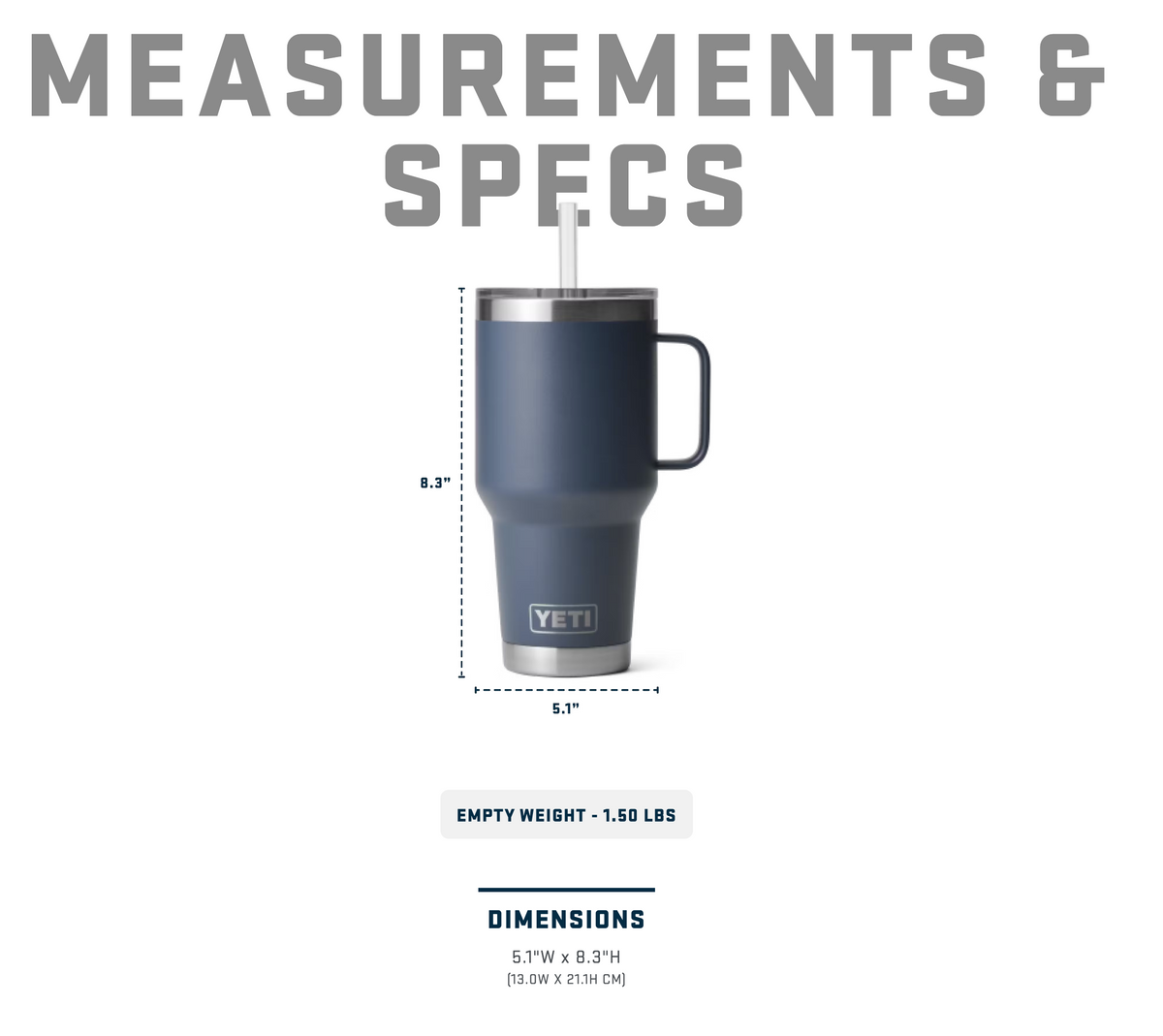 Yeti Rambler 35 oz Straw Mug Navy