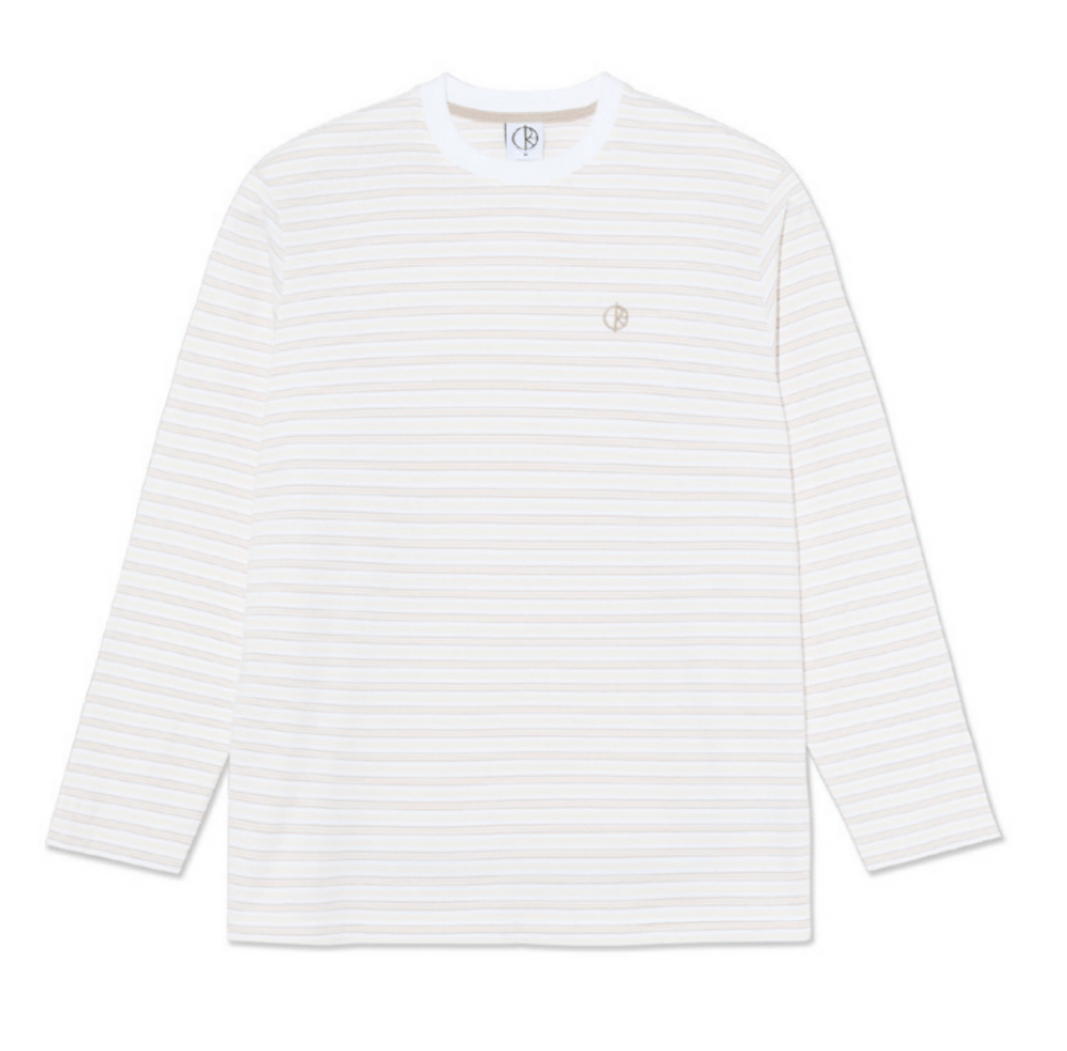 Polar Steve Stripe White/Taupe Long Sleeve Shirt