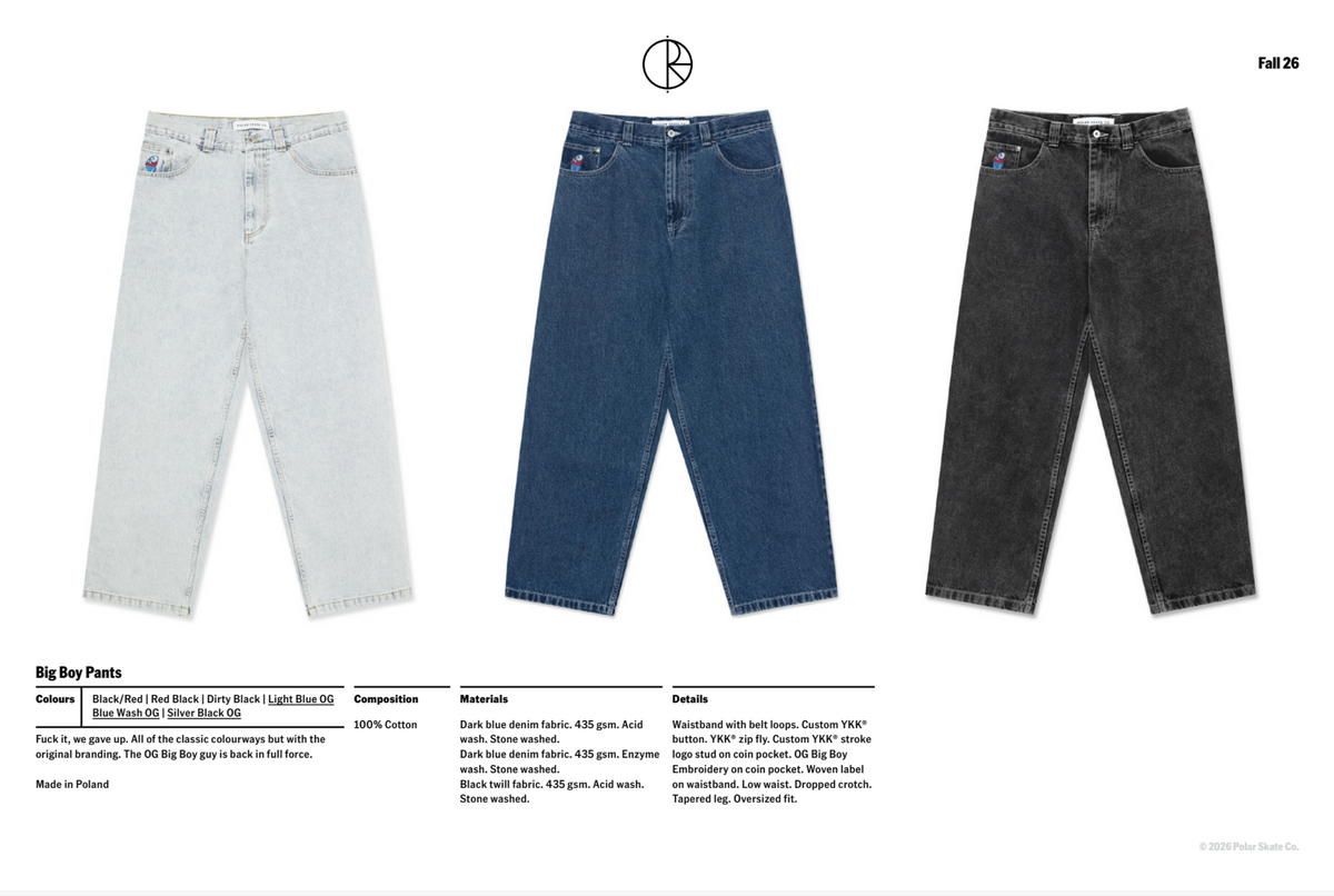 Polar Big Boy Silver Black OG Pants