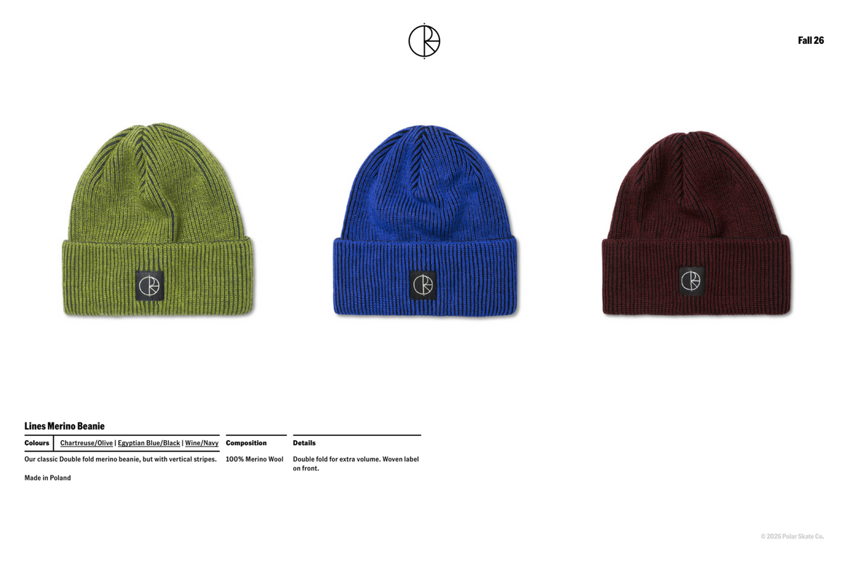 Polar Lines Merino Chartreuse/Army Green Beanie