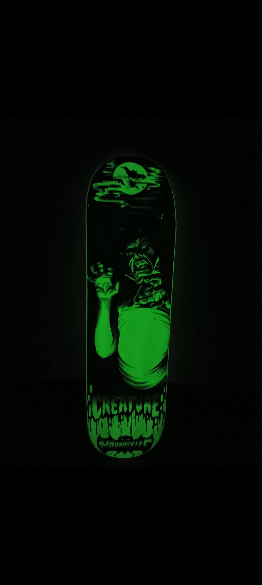 Creature Skateboards Darren Navarette Glow In The Dark Series Vampire 8.25" Vintage NOS Deck