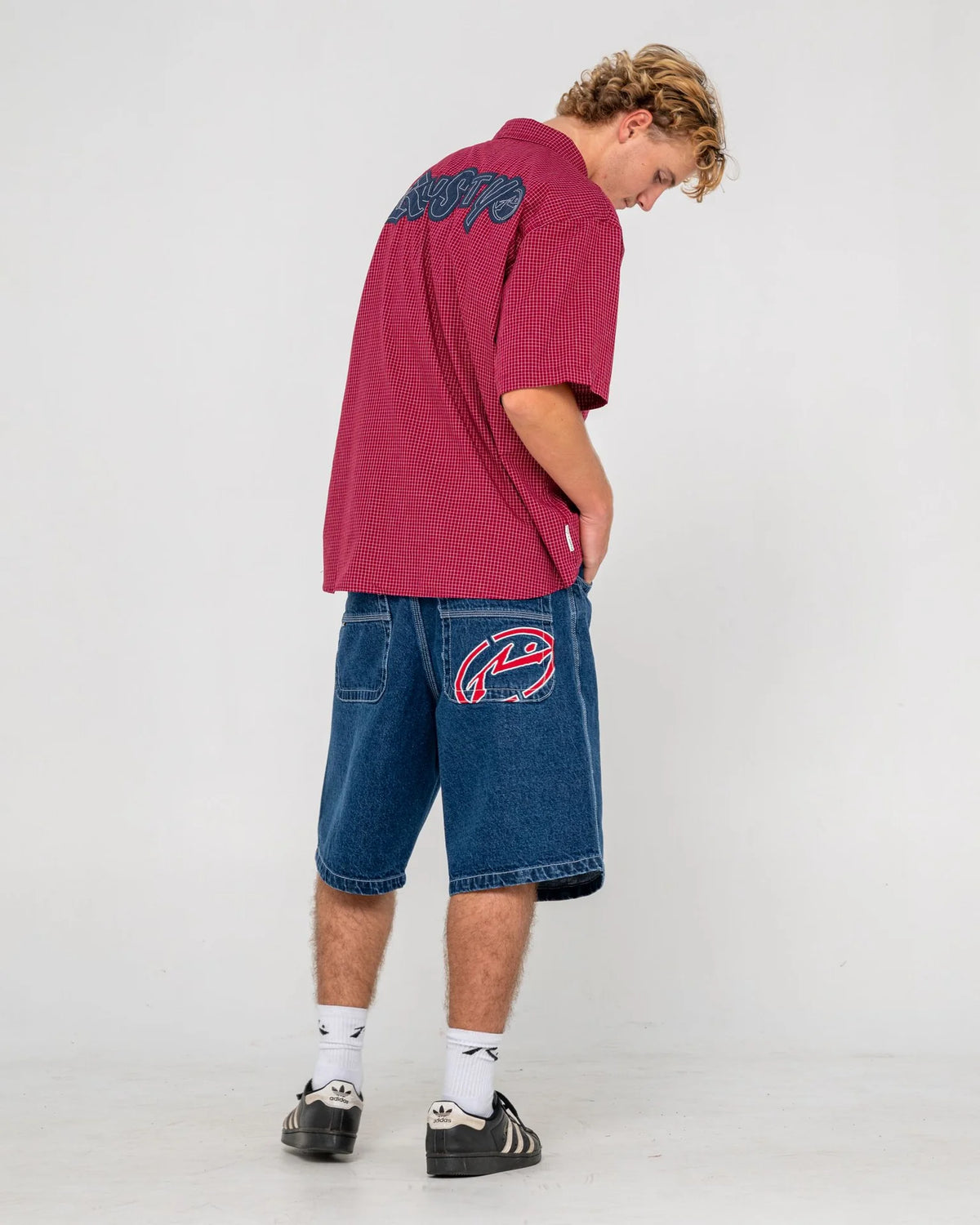 Rusty Turbo Deep Sea Blue 24" Baggy Jean Shorts
