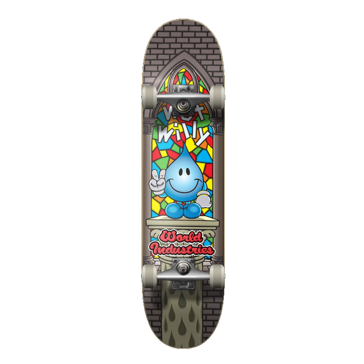 World Industries Wet Willy V2 Mini Soft Top Multi Skateboard Complete