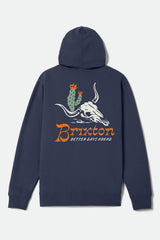 Brixton Barren Washed Navy Hooded Sweatshirt