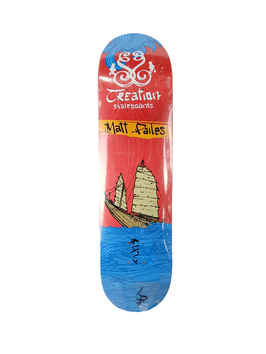 Creation Skateboards Matt Pailes Ship Blue Red White Size 8.0" Vintage NOS Deck