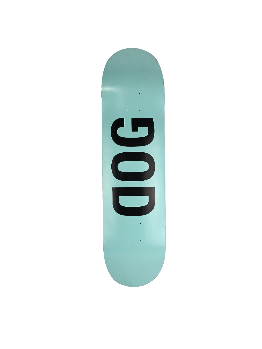 DOG Turquoise Black Letters Size 8.3 Vintage NOS Deck