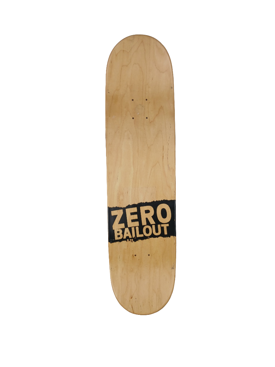 Zero Uncle Sam Bailout Natural Woodgrain Black Size 8.25" Vintage NOS Deck