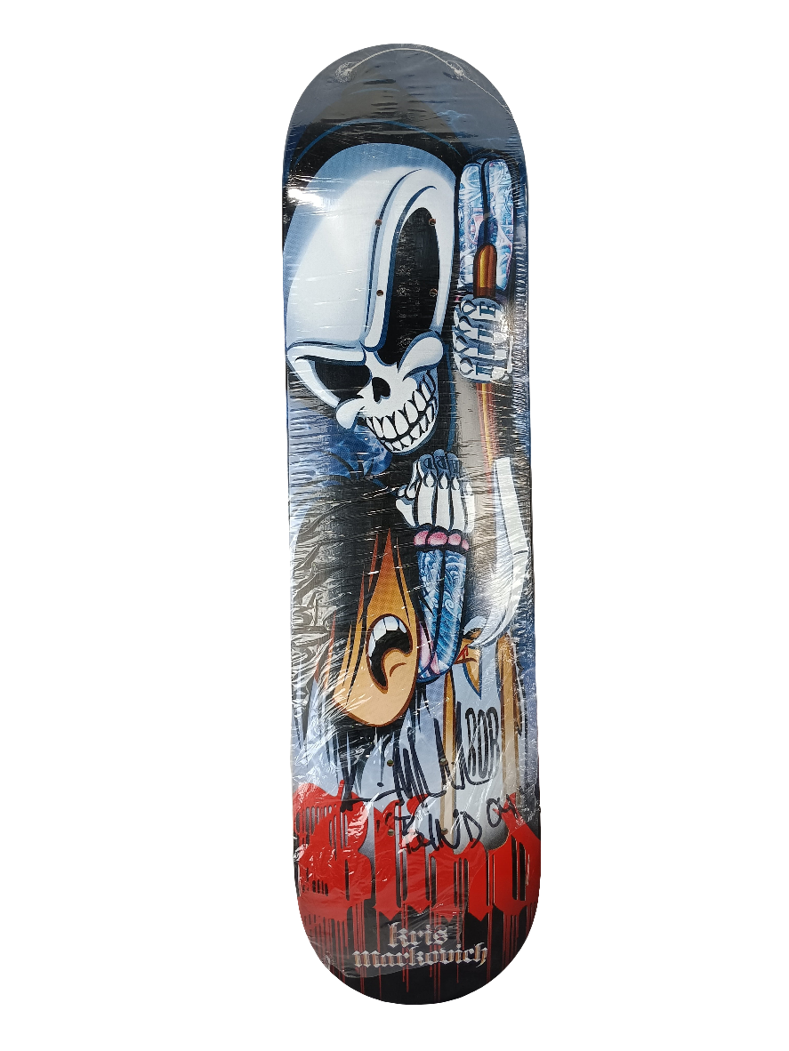 Blind Kris Markovich Autographed Hard Life Reaper Black Red Blue Size 7.58" Vintage NOS Deck