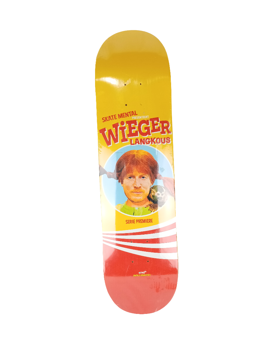 Skate Mental Wieger Van Wageningen Wieger Wendys Langkous Red Yellow Blue Size 8.12 Vintage NOS Deck