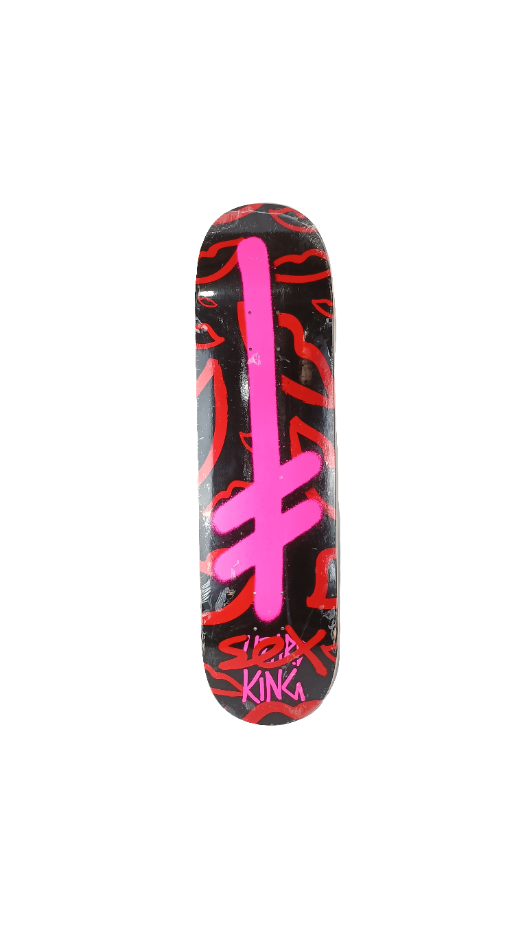 Deathwish Lizard King Sex Graphic Neon Pink/Black/Red Size 8.4 Vintage NOS Deck