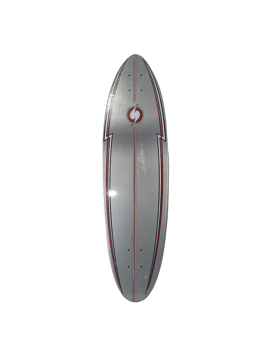 Surf One Skate OG Logo Red/White/Silver 9" Shaped Skateboard Deck