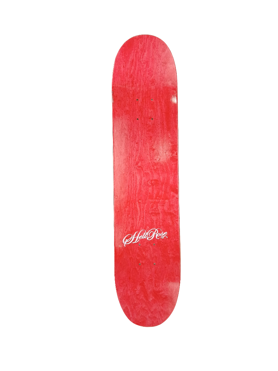 Hellrose Justin Roy Autographed Scroll Black White Olive Green Size 7.4" Vintage NOS Deck