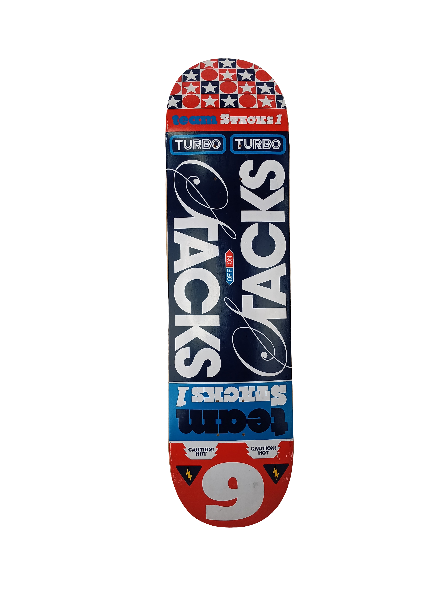 Stacks Team Stacks Racing #1 Red White Blue Size 8.125" Vintage NOS Deck