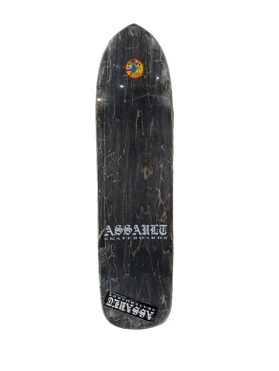 Assault Skateboards Matt Hensley Guest Model Pickup Truck Black Woodgrain Silver Green Size 8.5 Vintage NOS Shaped Deck