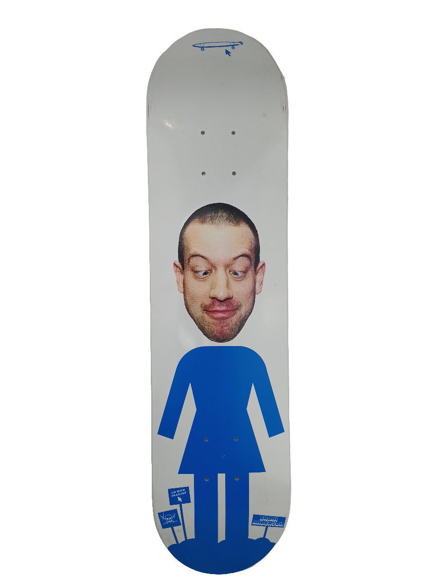 Girl x Crailtap Brian Anderson White Blue 7.5 Skateboard Deck
